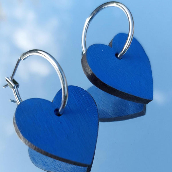 Colourful Heart hoop earrings
