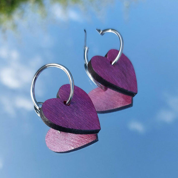 Colourful Heart hoop earrings
