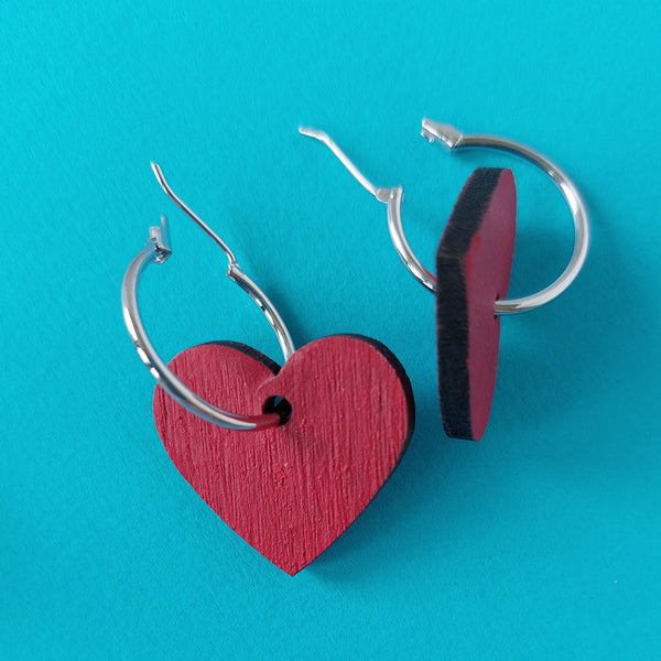 Colourful Heart hoop earrings