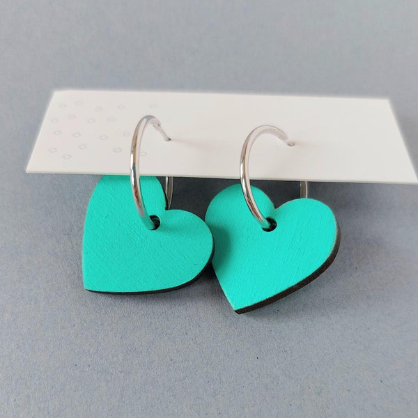 Colourful Heart hoop earrings