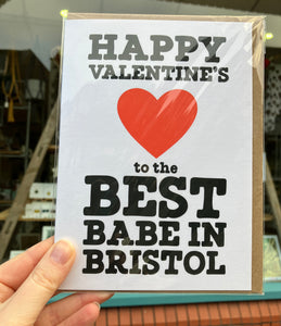 Best Babe in Bristol Valentine's Card