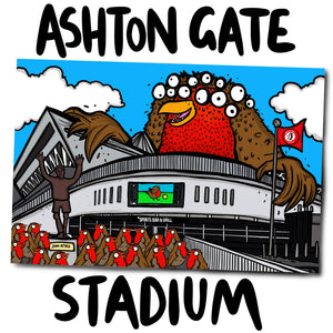 Ashton Gate Stadium Art Print with Robins