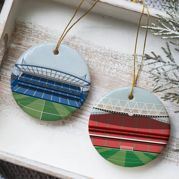 Any Football Stadium Illustrated Christmas Bauble Decoration