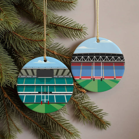 Any Rugby Stadium Illustrated Christmas Decoration