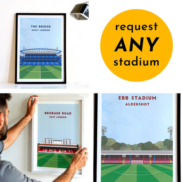 Print of any Football Stadium, framed or unframed