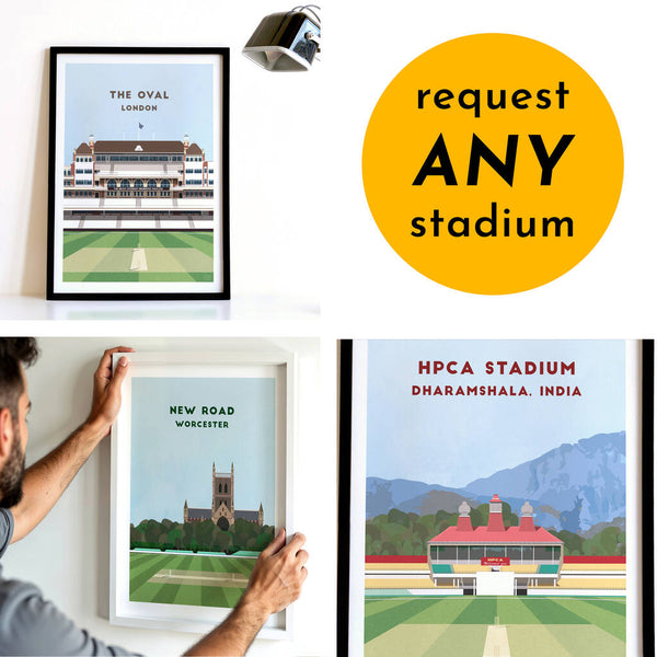 Print of any Cricket Ground, framed or unframed