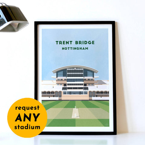 Print of any Cricket Ground, framed or unframed