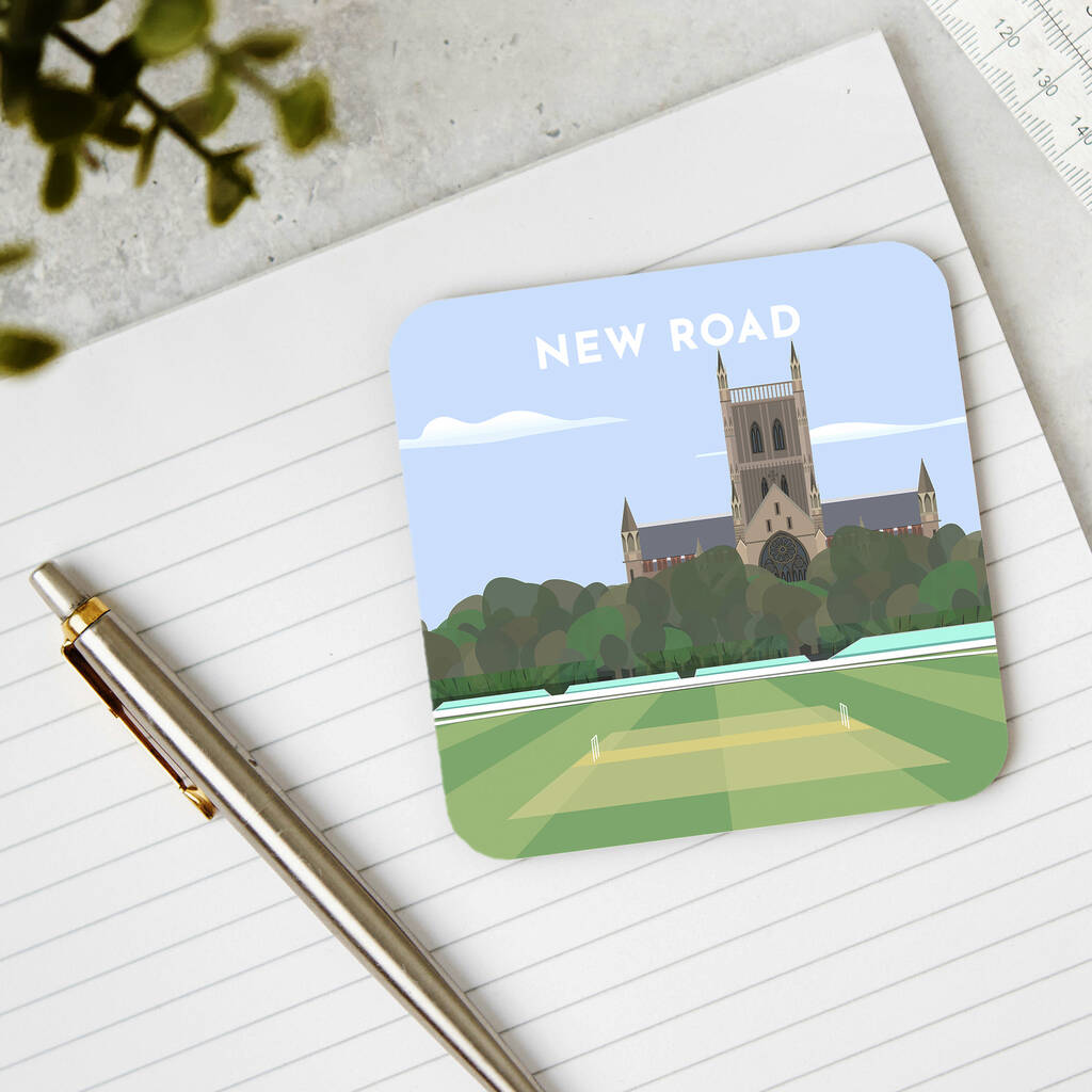 Contemporary Cricket Stadium Coaster Gift, Mix And Match Set