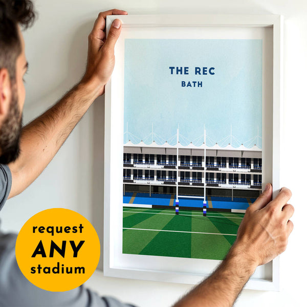Print of any Rugby Stadium, framed or unframed