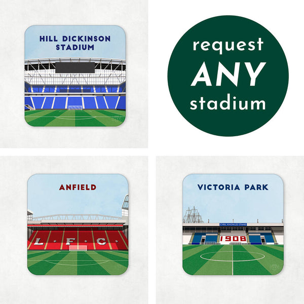 Contemporary Football Stadium Coaster Gift, Mix And Match Set