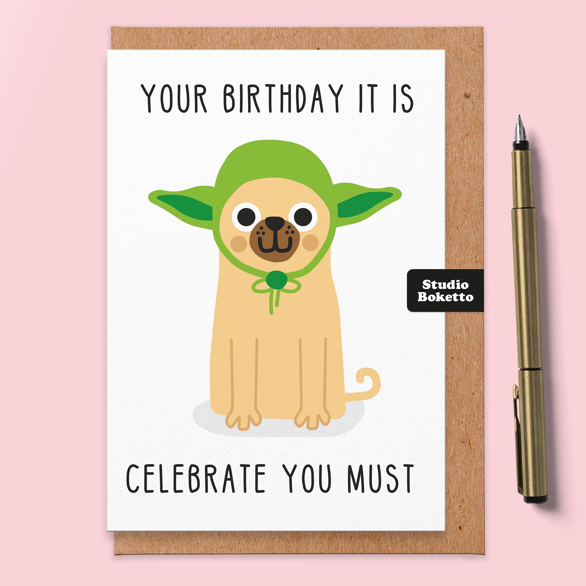 Yoda Birthday Card for Star Wars fans
