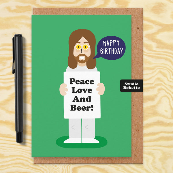 John Lennon birthday card, made in England
