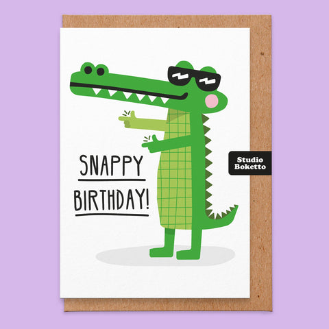 "Snappy Birthday" Cool Crocodile Card