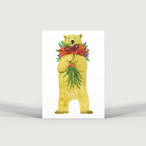 Bear and Flowers Print