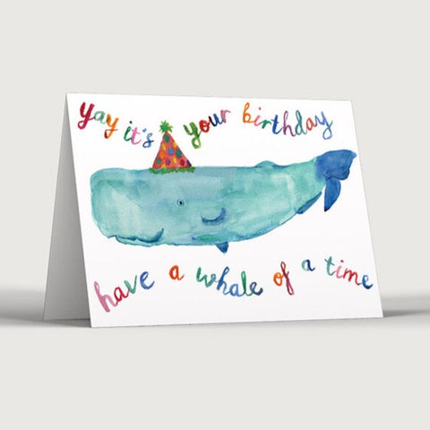 Whale Birthday Card by Rosie Webb at Eclectic Gift Shop Bristol