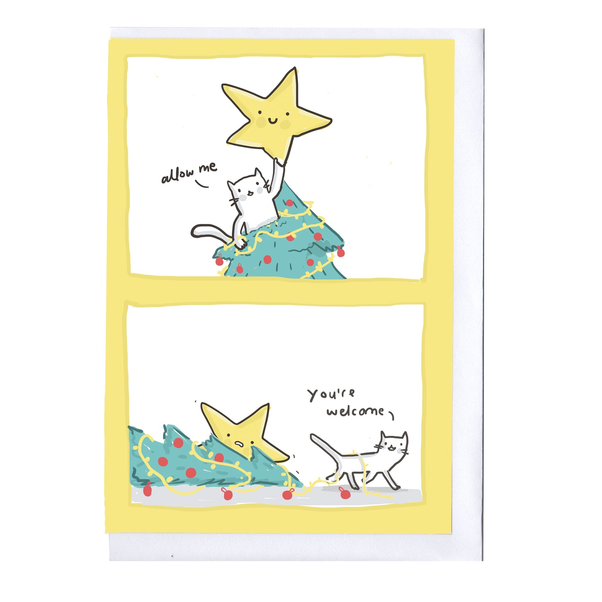 Funny Cat Christmas Card