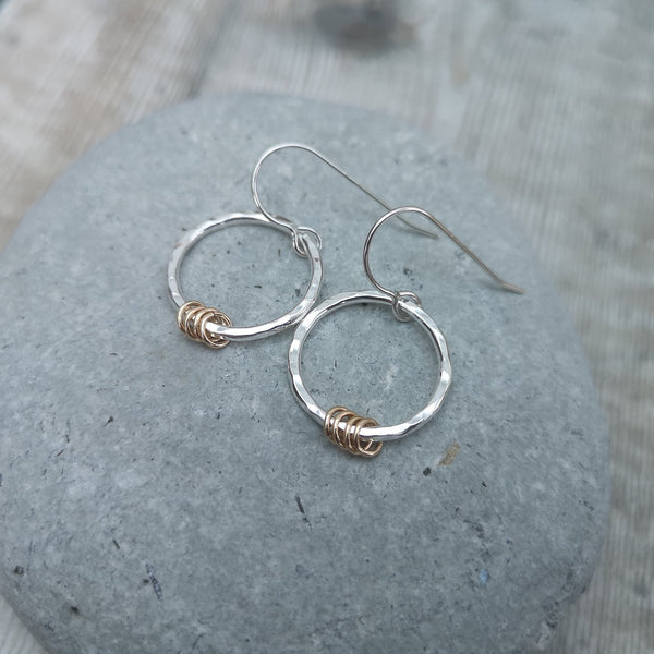 Sterling Silver Earrings with Gold embellishment