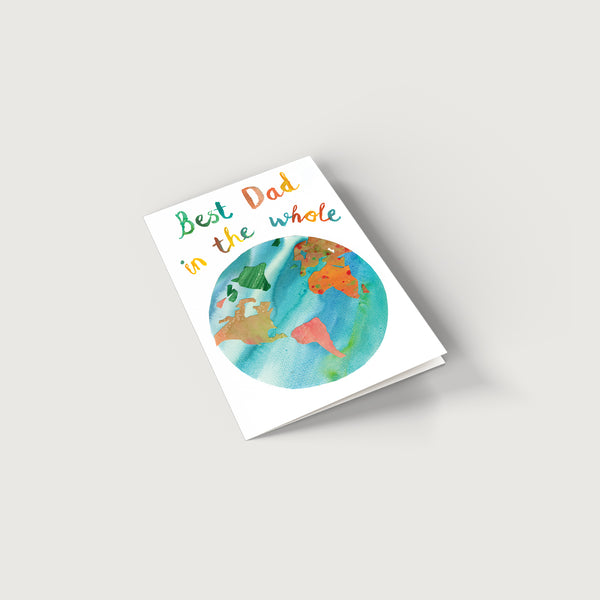 "Best Dad in the whole world" Card by Rosie Webb at Eclectic Gift Shop Bristol