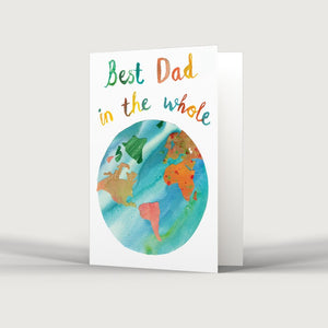 "Best Dad in the whole world" Card by Rosie Webb at Eclectic Gift Shop Bristol
