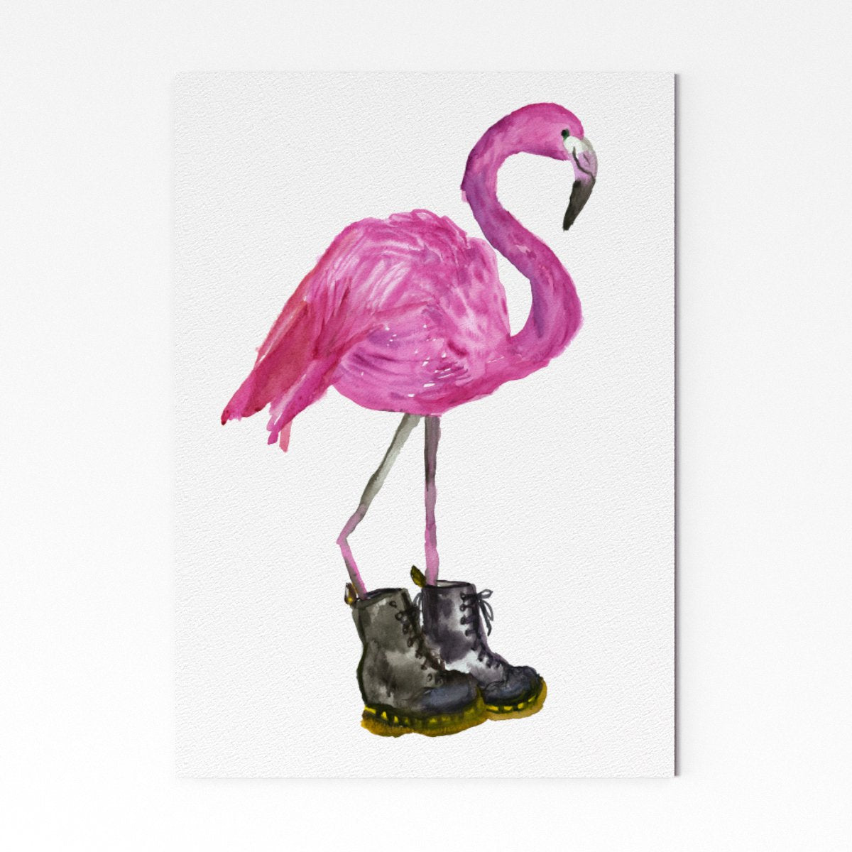 Flamingo in Dr Marten Boots art print