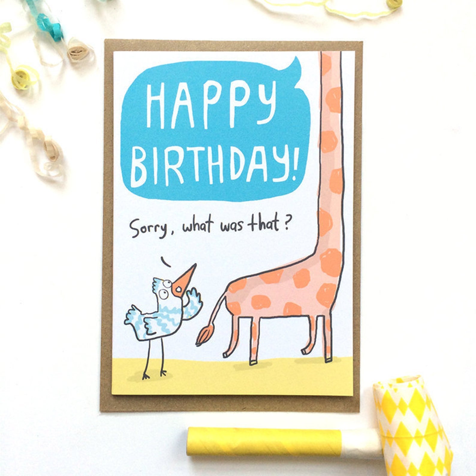 Giraffe Birthday Card