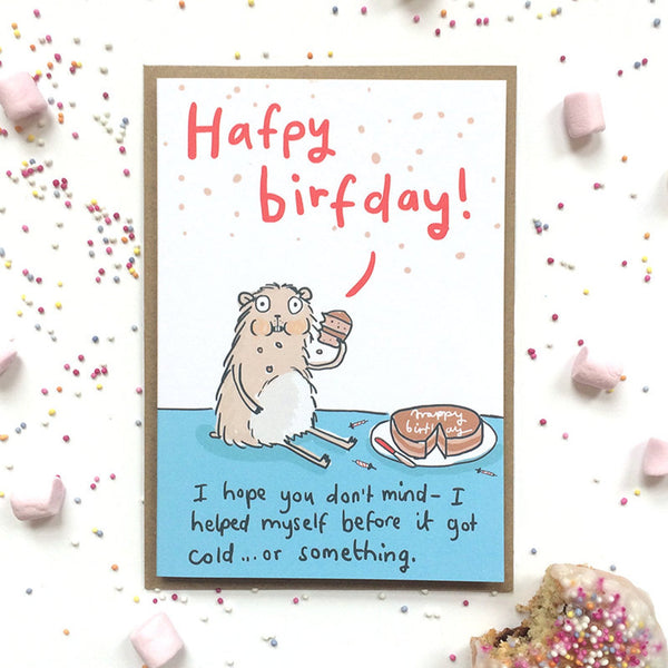 Hamster Cake Birthday Card