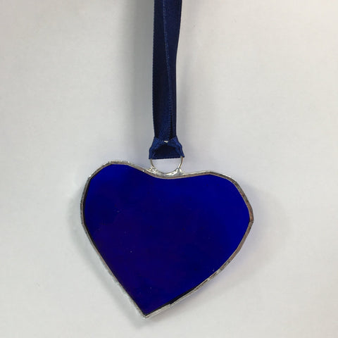 Bristol Blue Glass Heart Suncatcher