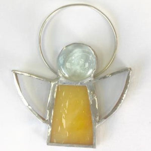 Yellow Glass Angel, made in Bristol