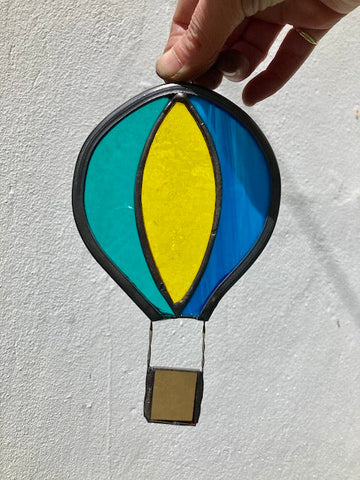 Handmade stained glass hot air balloon suncatcher