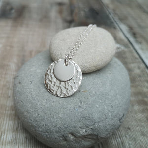 Sterling Silver Double Disc Necklace