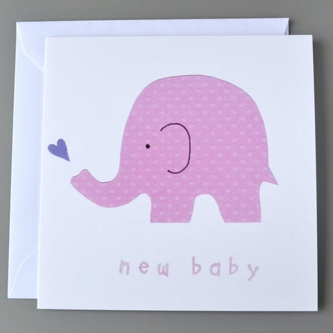 New Baby Pink Elephant Card