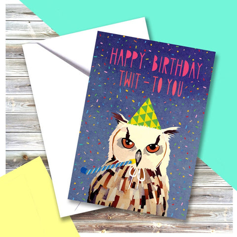 Owl Happy Birthday Greeting Card