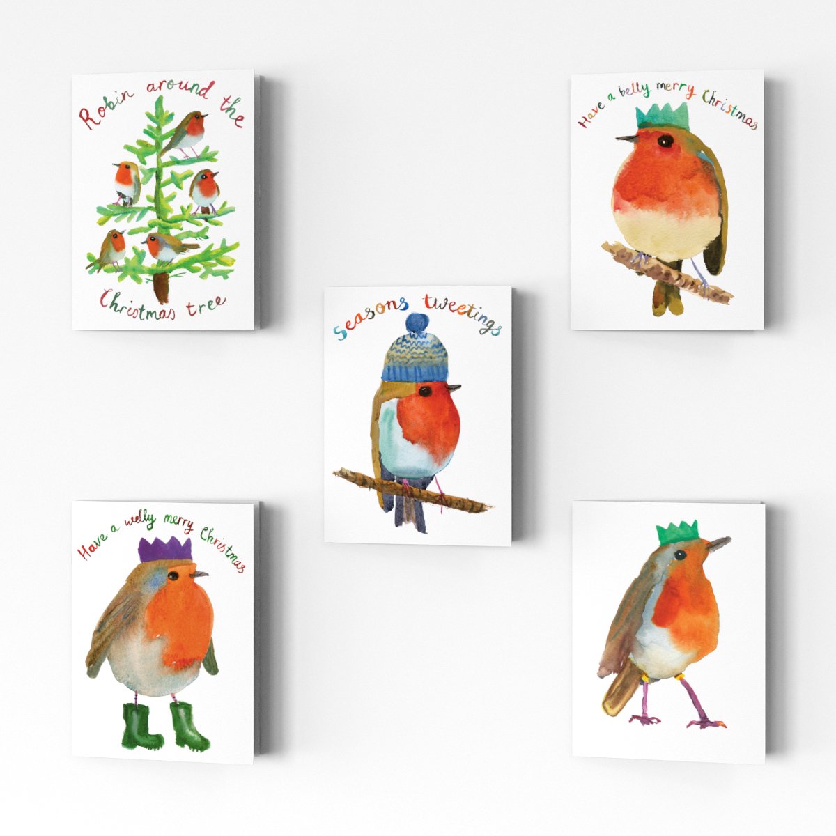 Pack of Robin Christmas cards, made in Bristol