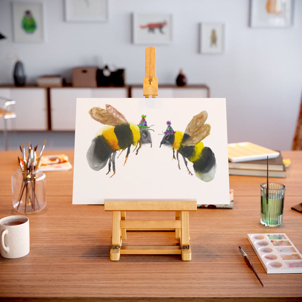 Bee watercolour painting by Rosie Webb at Eclectic Gift Shop