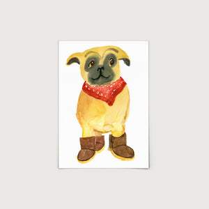 Pug in Uggs 2 Print