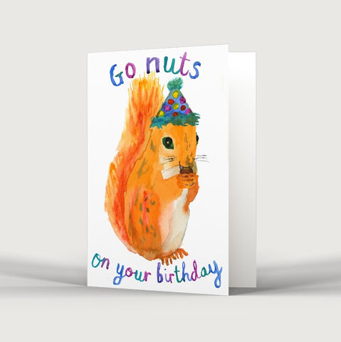 Squirrel Birthday Card by Rosie Webb at Eclectic Gift Shop Bristol