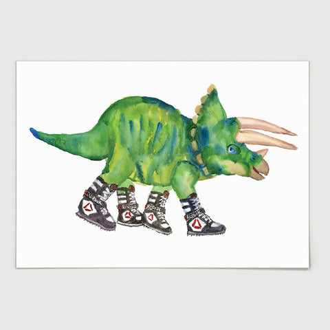 Triceratops in High Tops Print