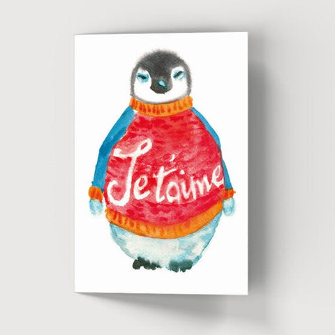 Penguin Valentine's Card by Rosie Webb at Eclectic Gift Shop Bristol