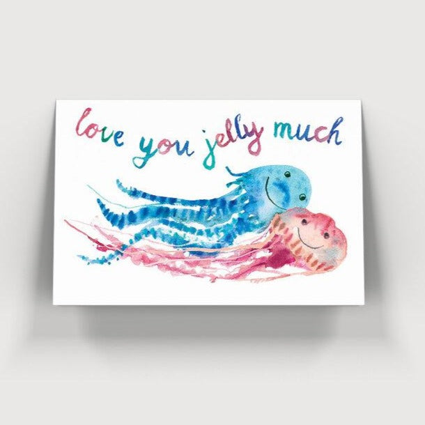 Jellyfish Valentine's Card by Rosie Webb at Eclectic Gift Shop Bristol