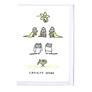 Cat Nativity Scene Christmas Card