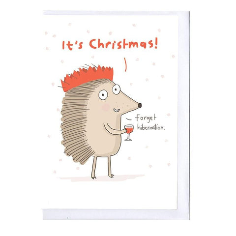 Funny Hedgehog Christmas Card