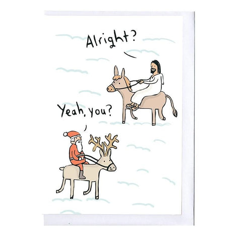 Jesus and Father Christmas Card