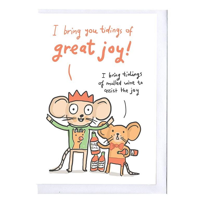 Tidings Of Great Joy Mouse Christmas Card