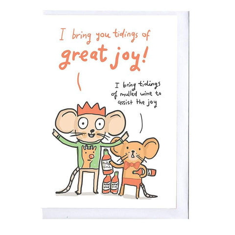Tidings Of Great Joy Mouse Christmas Card