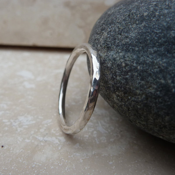 Sterling Silver Hammered Ring / Stacking Ring