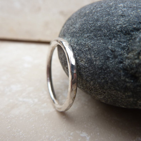 Sterling Silver Hammered Ring / Stacking Ring