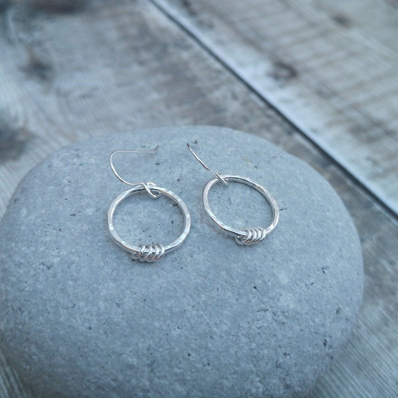 Circle drop hoop earrings top