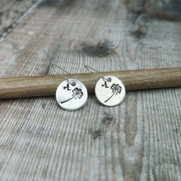 Sterling Silver Dandelion Drop Earrings