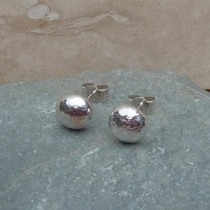 Sterling Silver Pebble Stud Earrings