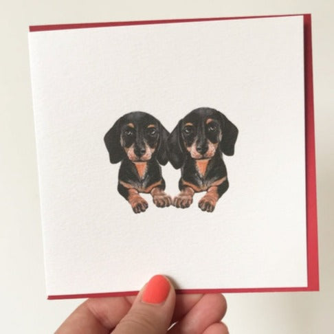 Sausage Dog, Dachshund Greetings Card 